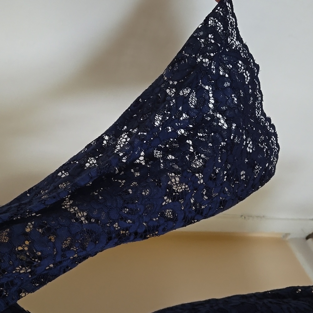Ivanka Trump Navy Floral Lace Dress Sz 14 - Picture 7 of 13